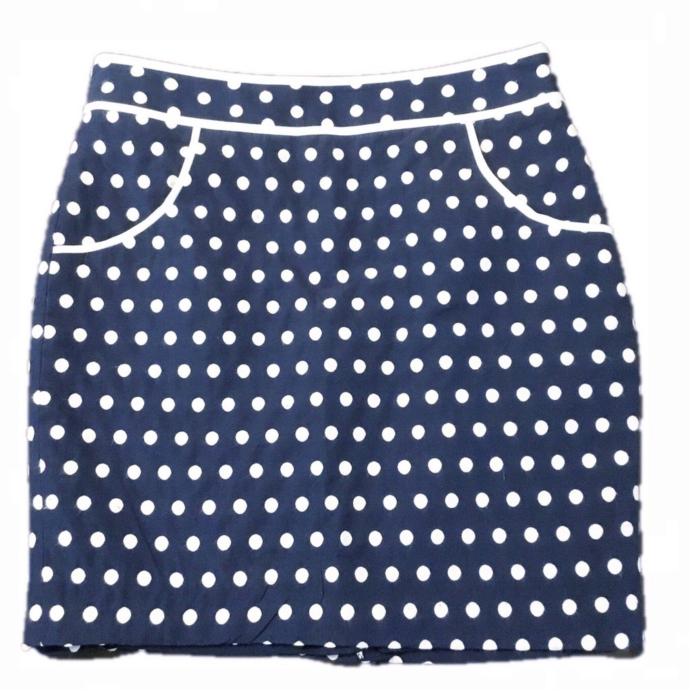 The Limited navy blue polkadot pencil skirt